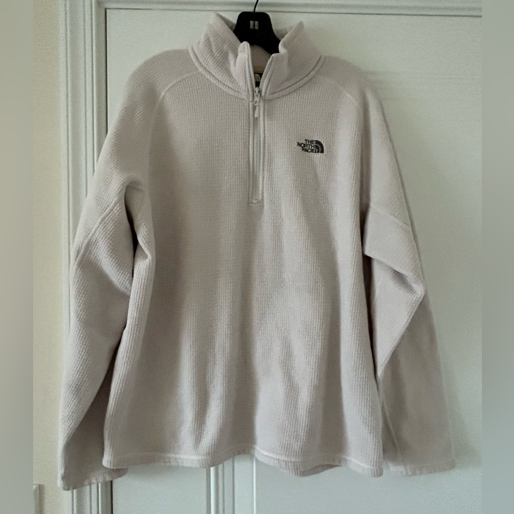 North Face ANEF Waffle Grid 1/2 Zip Pull Over Top , Mens sz Med , Color-Beige
